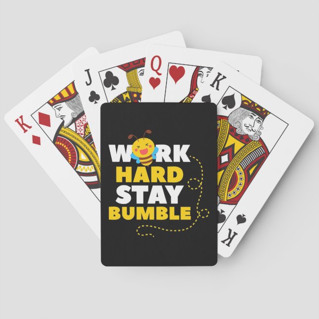 Beekeeper Gift | Bee Work Hard Stay Bumble Playing Cards (Back)