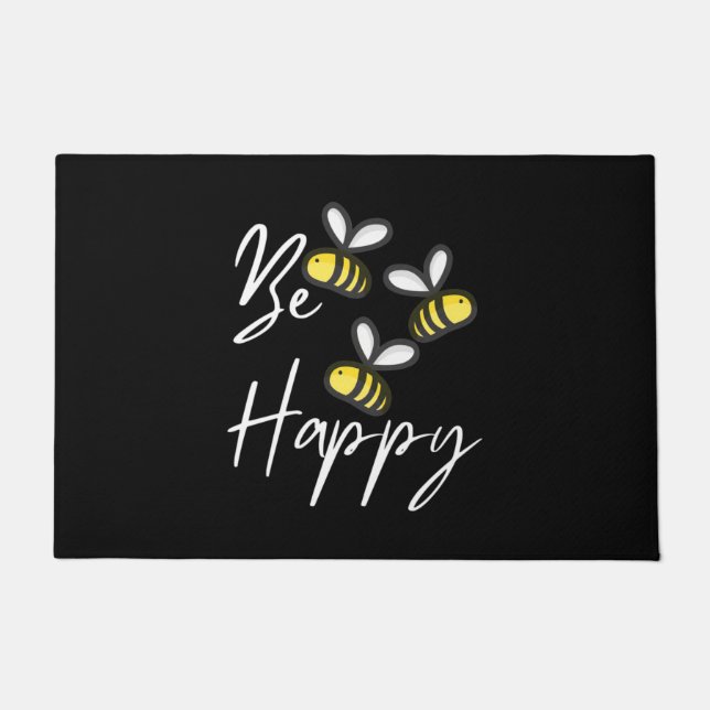 Beekeeper Gift | Beekeeper Be Happy Doormat (Front)
