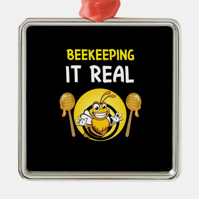 Beekeeper Gift | BeeKeeping Dad Metal Tree Decoration (Front)