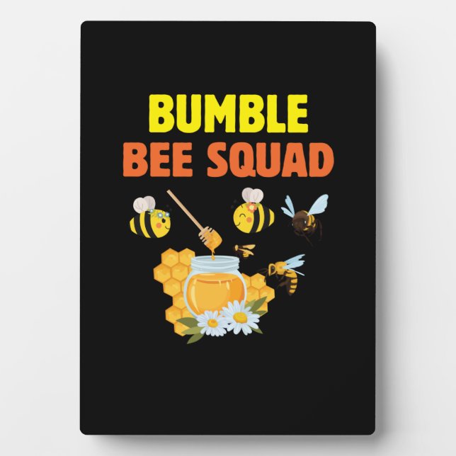 Beekeeper Gift | Bumble Bee Squad Family Plaque (Front)