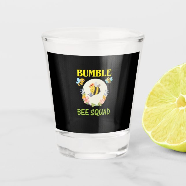 Beekeeper Gift | Bumble Bee Squad Shot Glass (Front)