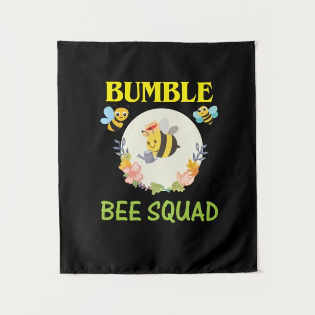 Beekeeper Gift | Bumble Bee Squad Tapestry (Front)