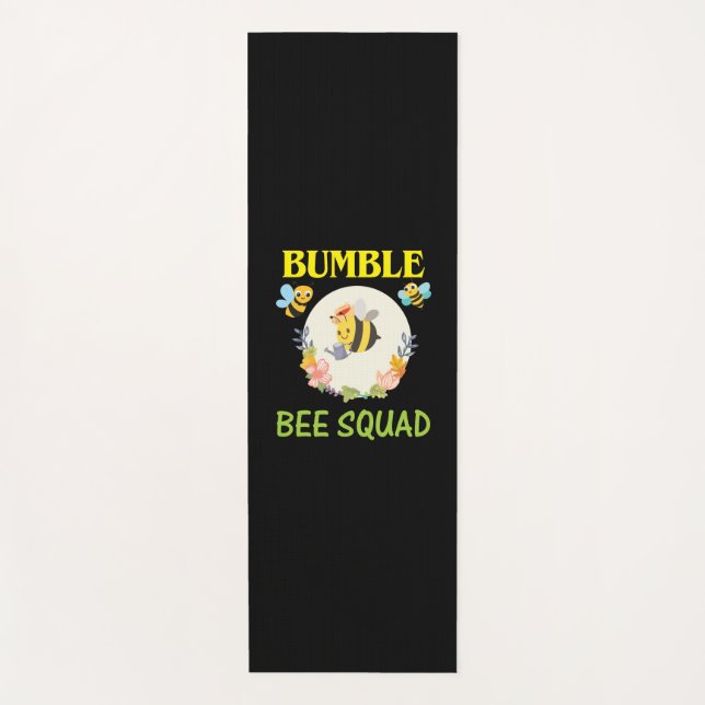 Beekeeper Gift | Bumble Bee Squad Yoga Mat (Front)
