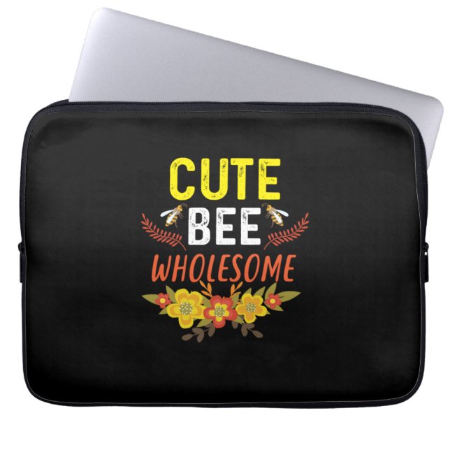 Beekeeper Gift | Cute Bee Wholesome Laptop Sleeve (Front)