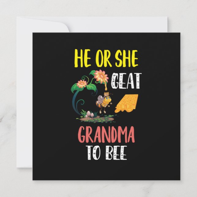 Beekeeper Gift | Grandma To Bee Invitation (Front)