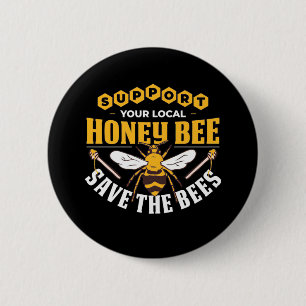 Beekeeper Gift Honey Bee Save The Bees 6 Cm Round Badge