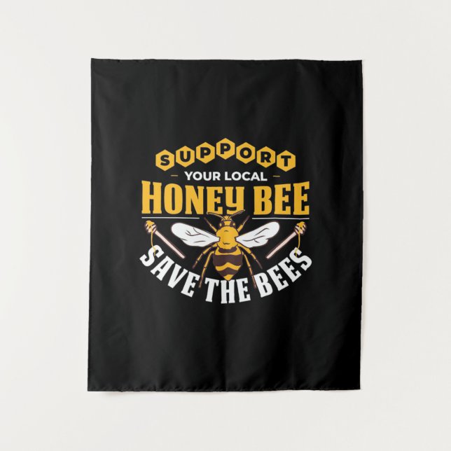 Beekeeper Gift | Honey Bee Save The Bees Tapestry (Front)