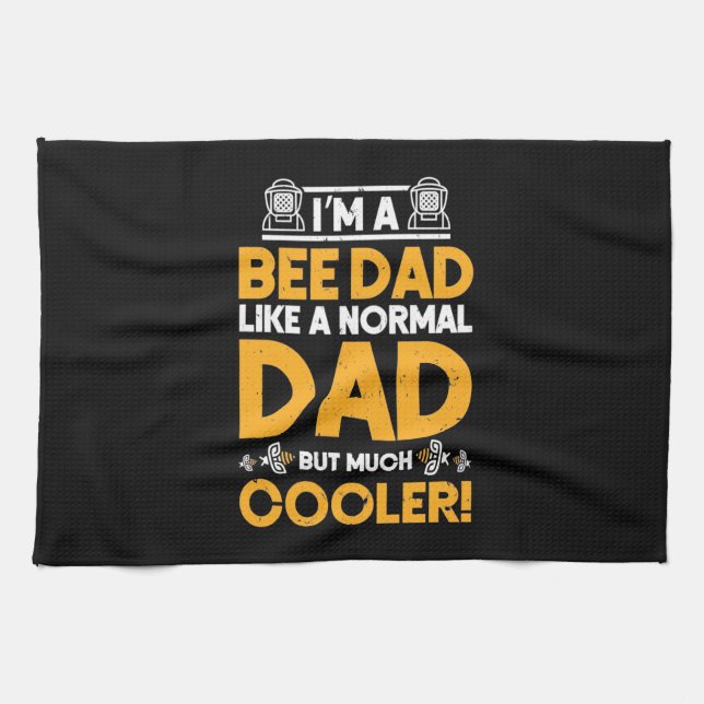 Beekeeper Gift | I Am A Bee Dad Tea Towel (Horizontal)