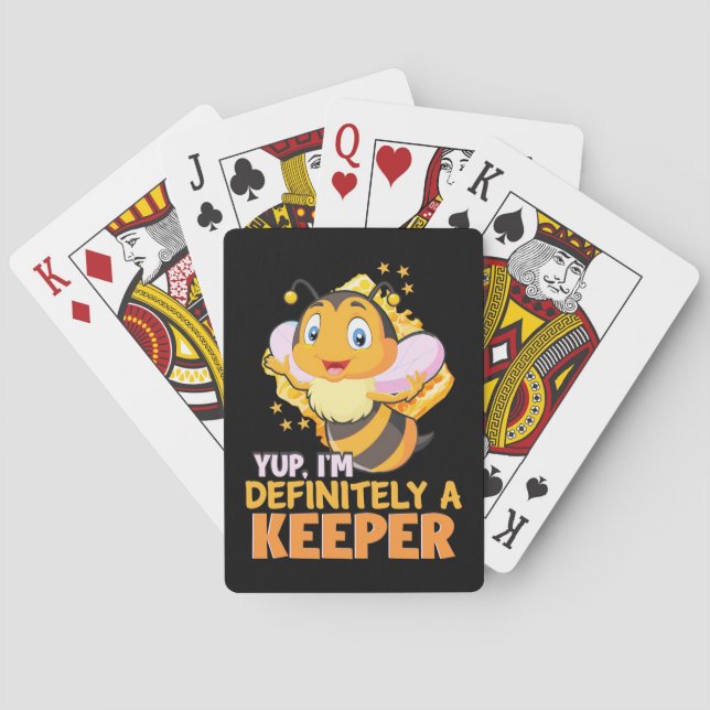 Beekeeper Gift | I Am Definitely A Bee Keeper Playing Cards (Back)