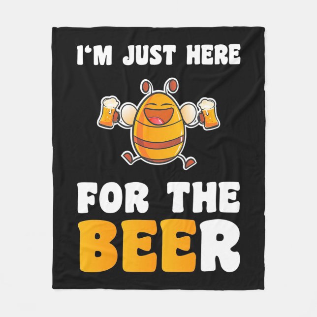 Beekeeper Gift | I Am Just Here For The Bees Fleece Blanket (Front)