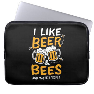 Beekeeper Gift I Like Beer And Bees Laptop Sleeve