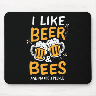 Beekeeper Gift   I Like Beer And Bees Mouse Pad