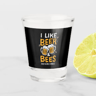Beekeeper Gift I Like Beer And Bees Shot Glass