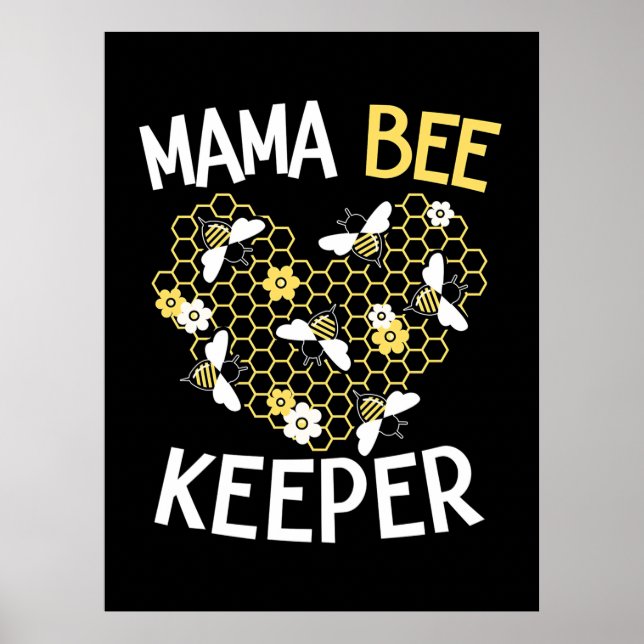 Beekeeper Gift | Mama Bee Keeper Poster (Front)