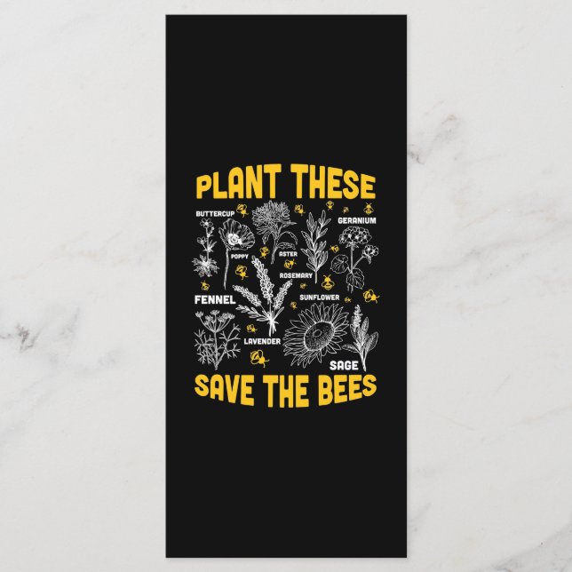 Beekeeper Gift | Plans These Save The Bees Menu (Front)