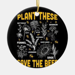 Beekeeper Gift Plant These Save The Bees Ceramic Tree Decoration