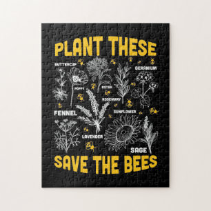 Beekeeper Gift   Plant These Save The Bees Jigsaw Puzzle