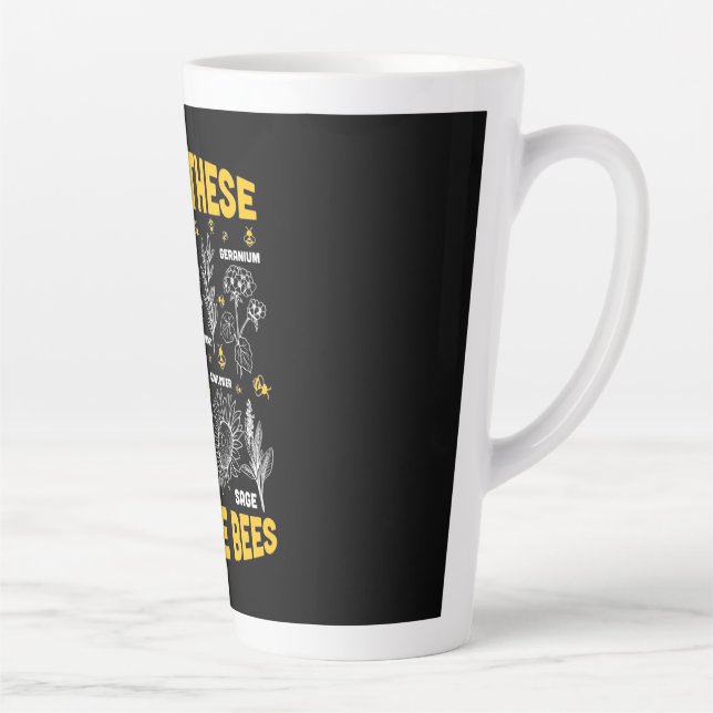 Beekeeper Gift | Plant These Save The Bees Latte Mug (Right)