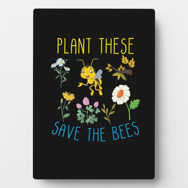 Beekeeper Gift | Plant These Save The Bees Plaque (Front)