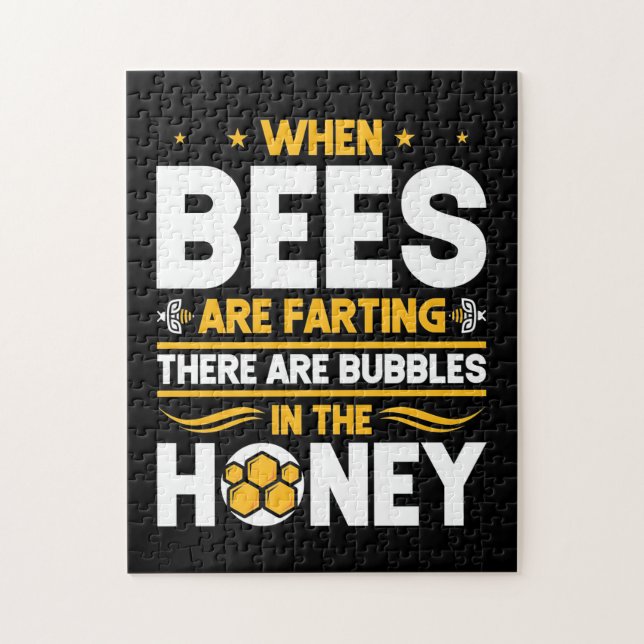 Beekeeper Gift | When Bees Are Farting Jigsaw Puzzle (Vertical)