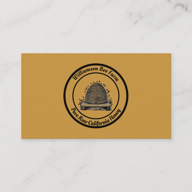 BeeKeeper Honey Apairist Vintage Hive Design Business Card (Front)