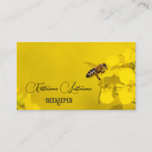 Beekeeper Honey Apiarist honey bee yellow flower Business Card
