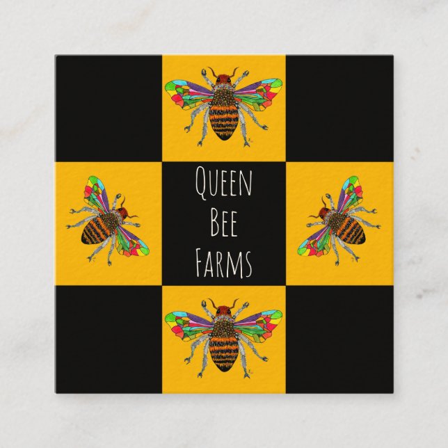 Beekeeper, Honey Bee Seller, Bee Apiarist Farmer Square Business Card (Front)