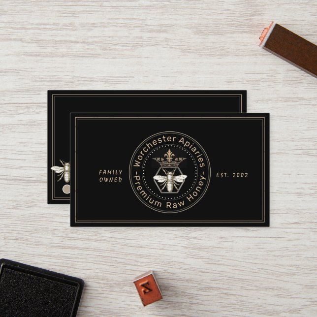 Beekeeper Honey Customer Loyalty Card Punch Black (Front/Back In Situ)