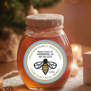 BEEKEEPER HONEY HONEYBEE LOGO CLASSIC ROUND STICKER