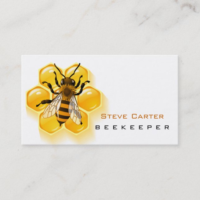 Beekeeper , Honey Seller Bee Farm Farmer Shop Business Card (Front)