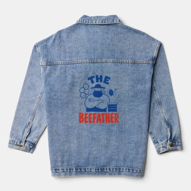 Beekeeper Humour The Bee Father Denim Jacket (Back)
