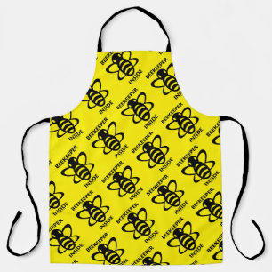 Beekeeper Inside Black White Bee Drawing Apron