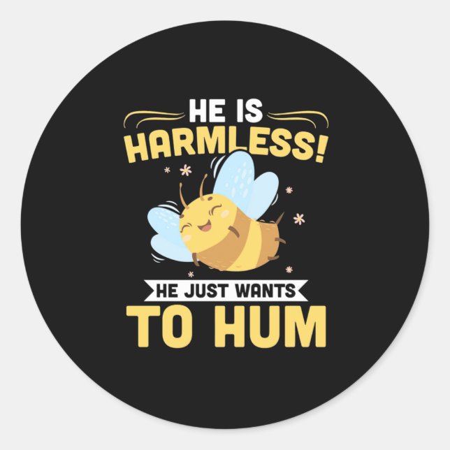 Beekeeper Just Wants To Hum Classic Round Sticker (Front)