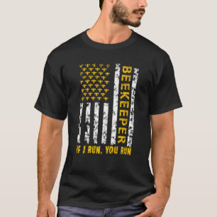 Beekeeper Men Women US Flag Honeybee Beekeeping Be T-Shirt