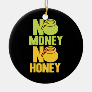 Beekeeper No Money No Honey Ceramic Tree Decoration