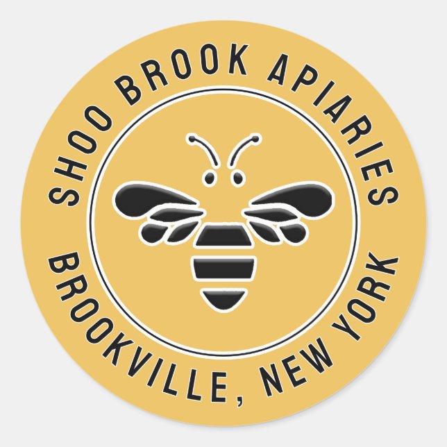 Beekeeper’s Honeybee Apiary Name & Product Sticker (Front)