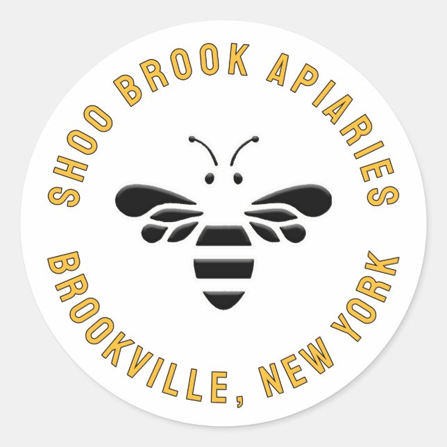 Beekeeper’s Honeybee Apiary Name & Product Sticker (Front)