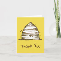 Beekeeper Thank You Honey Bee Skep Yellow