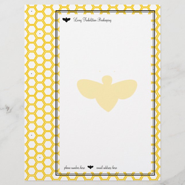 Beekeeper's Paper Custom Letterhead (Front)