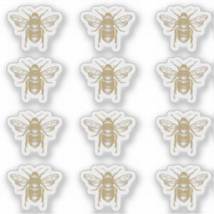 Beekeeper's Transparent Dark Gold Honeybee Sticker