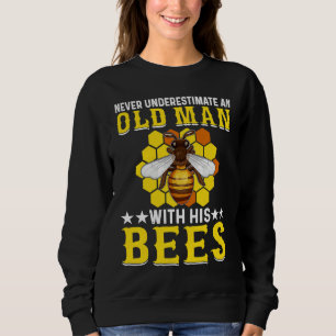 Beekeeping  An Old Man With His Bees Beekeeper Sweatshirt