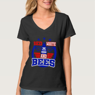 Beekeeping Bee July 4th Red White Blue Beekeeper T-Shirt