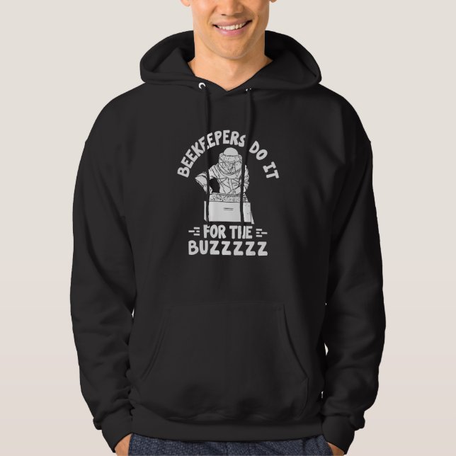 Beekeeping Buzzing Bees  Beekeeper Beehive Honey Hoodie (Front)
