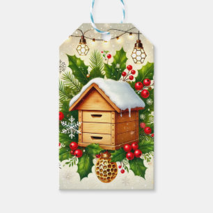 Beekeeping Christmas Gift Tag Transfer Design