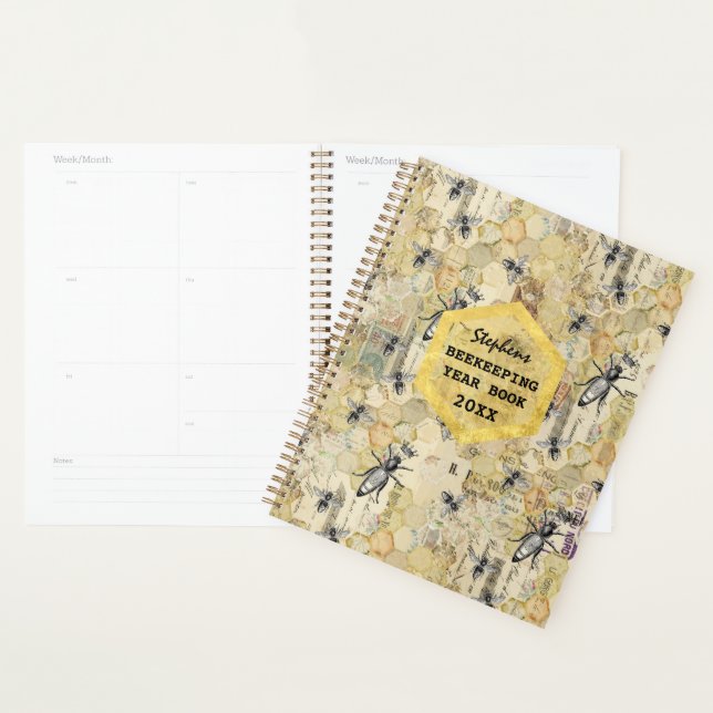 Beekeeping  Personalised Year Book  | Vintage  Bee Planner (Display)