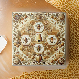 Beekeeping Stamps Ukraine Apiculture Vintage Cera Tile