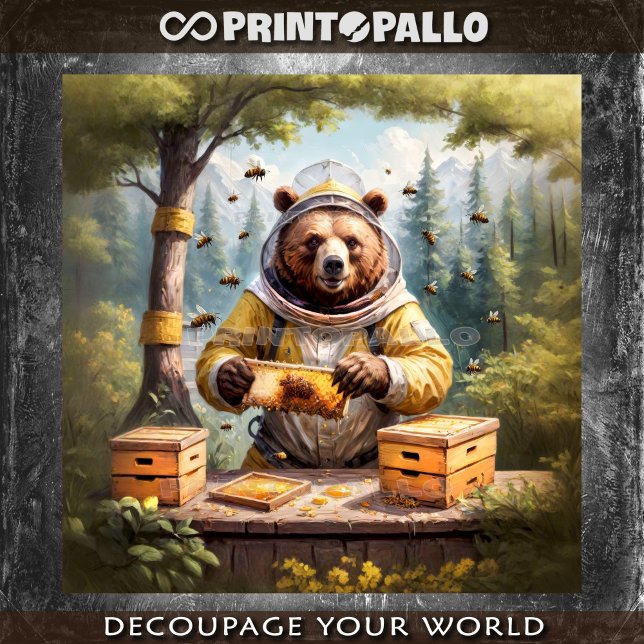 Beekeper bear takes care of its bee and... honey! tissue paper (Creator Uploaded)