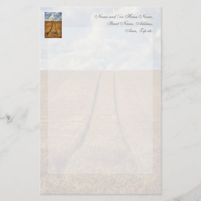 Been and Gone wheat field with Tractor Tracks Stationery (Front)