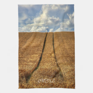 Been and Gone wheat field with Tractor Tracks Tea Towel