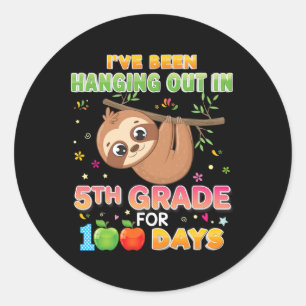 Been Hanging Out In 5th Grade For 100 Days Sloth 1 Classic Round Sticker